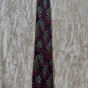 Giorgio Armani Magenta and Black Leaf Pattern Tie